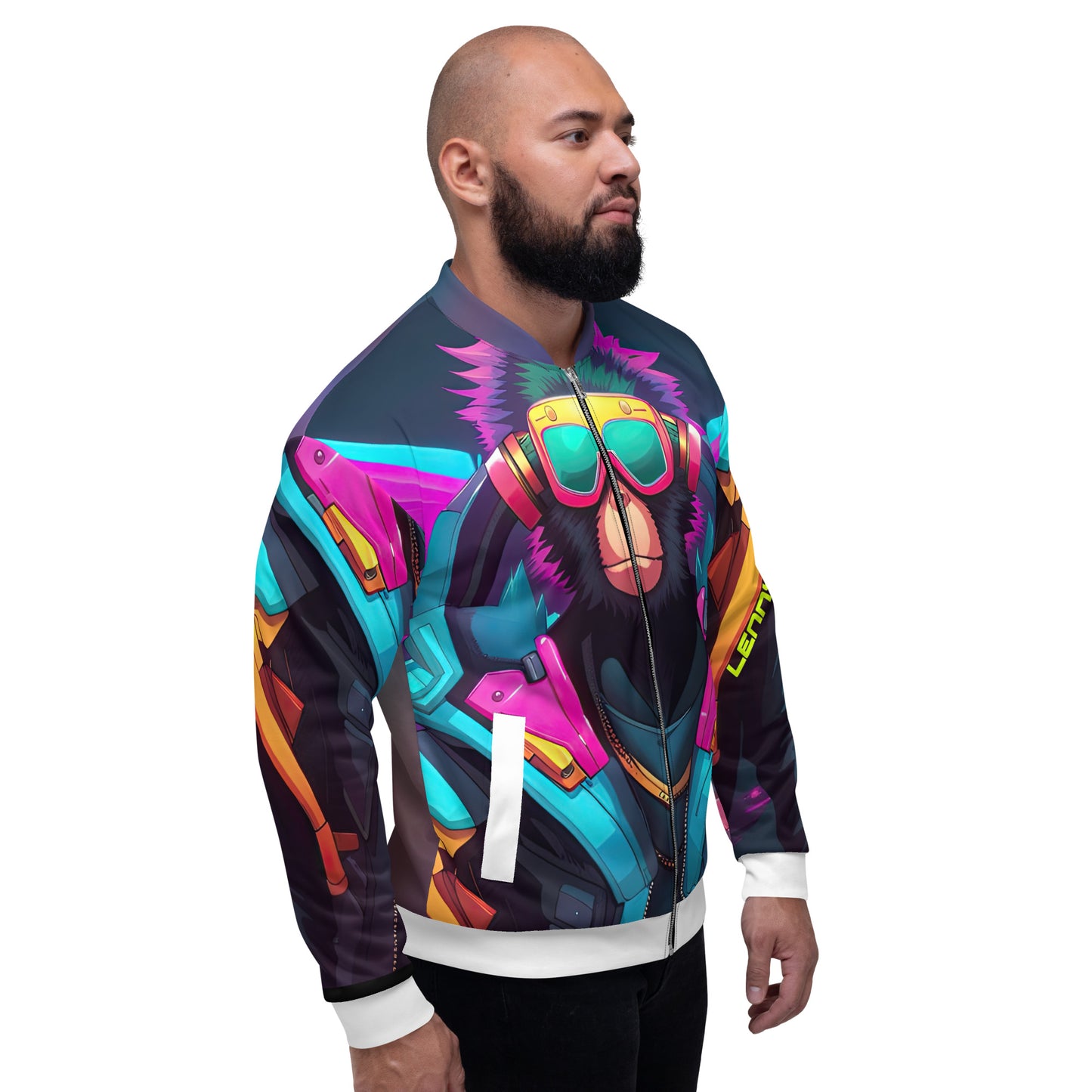 "Neon Chimp" - Unisex Bomber Jacket